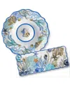 Certified International Blue Lagoon Melamine 2 Pc. Appetizer Set In No Color