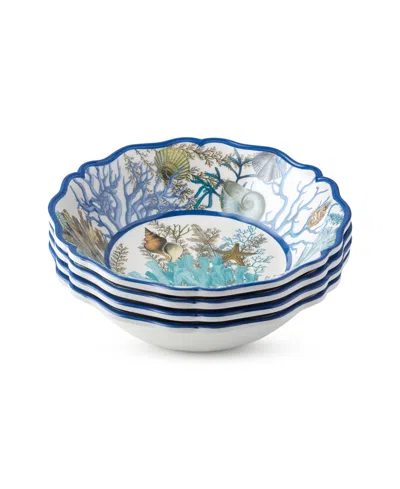 Certified International Set Of 4 Blue Lagoon Melamine All Purpose Bowls In Multi