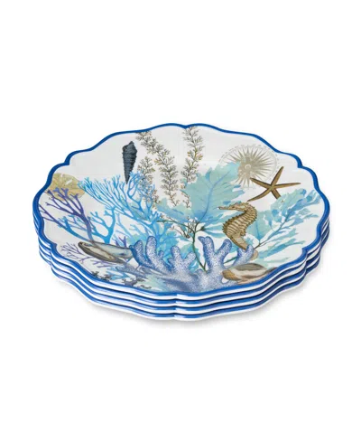 Certified International Blue Lagoon Melamine 4-pc. Dinner Plates, Service For 4