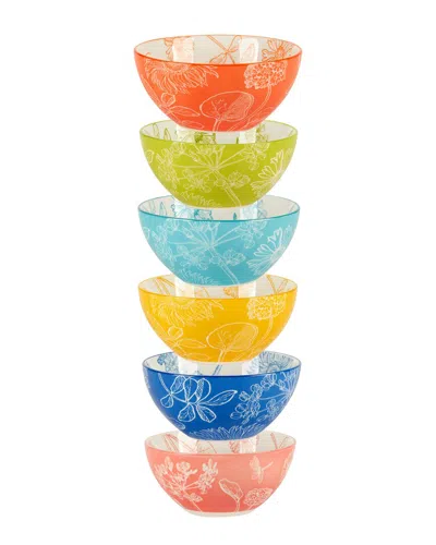 Certified International Botanical Set Of 6 All Purpose Bowls In Multi