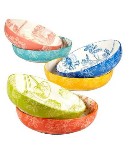 Certified International Carnival Multi Set Of 6 Soup Or Pasta Bowls, 6 Asst In Miscellaneous