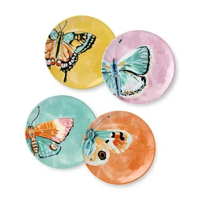 Certified International Butterflies 4-pc. Ceramic Salad Plate In Multi