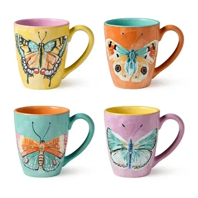 Certified International Butterflies 4-pc. Coffee Mug In Multi