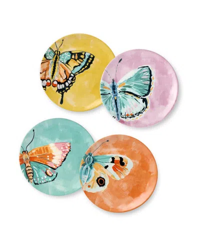 Certified International Butterflies Salad Plates, Set Of 4, Service For 4 In Multi