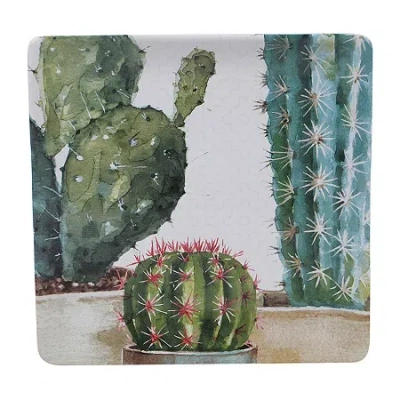 Certified International Cactus Verde 12.5" Serving Square Platter In Green