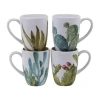 Certified International Cactus Verde 4-pc. Floral Coffee Mug In Multi