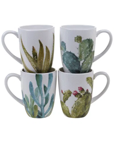 Certified International Cactus Verde Set Of 4 22oz Mugs