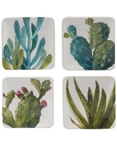 Certified International Cactus Verde Set Of 4 Canape Plates In Miscellaneous