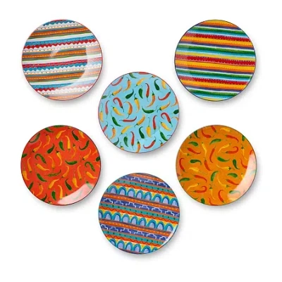 Certified International Caliente 6-pc. Porcelain Salad Plate In Blue