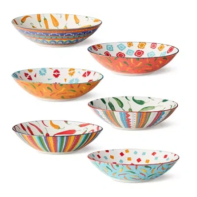 Certified International Caliente 6-pc. Porcelain Soup Bowl In Multi
