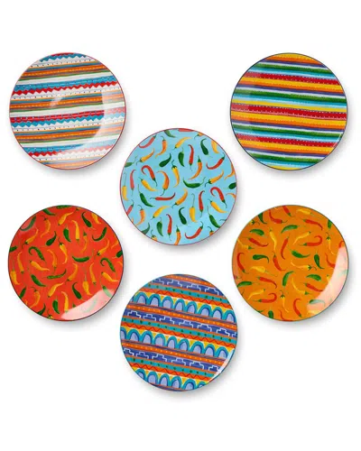 Certified International Caliente Set Of 6 Salad Plates In Multi