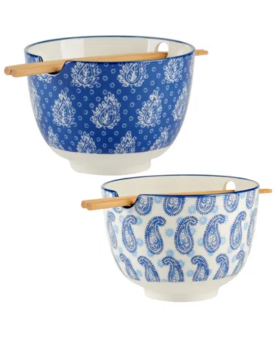 Certified International Carnival Blue Set Of 2 Ramen Bowls, 2 Asst In Miscellaneous
