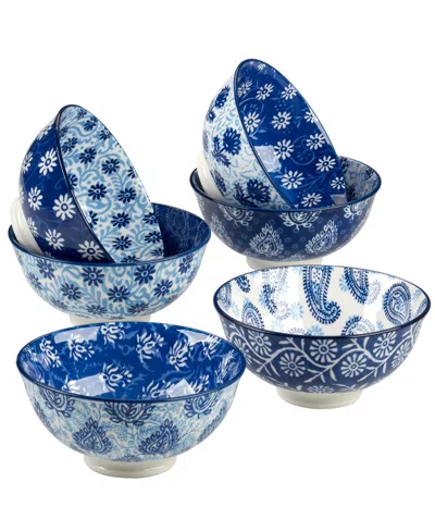 Certified International Carnival Blue Set Of 6 All Purpose Bowl, 4.75" 6 Asst In Miscellaneous