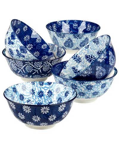 Certified International Carnival Blue Set Of 6 All Purpose Bowl, 6.25" 6 Asst In Miscellaneous