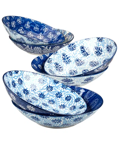 Certified International Carnival Blue Set Of 6 Soup Or Pasta Bowl 6 Asst In Miscellaneous