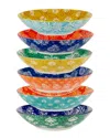 Certified International Carnival Set Of 6 Soup/pasta Bowls