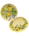 Certified International Melamine 2pc Lemon Zest Platter Set In Multicolor