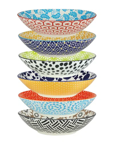 Certified International Chelsea Set Of 6 Porcelain Dinner Bowls In Multi