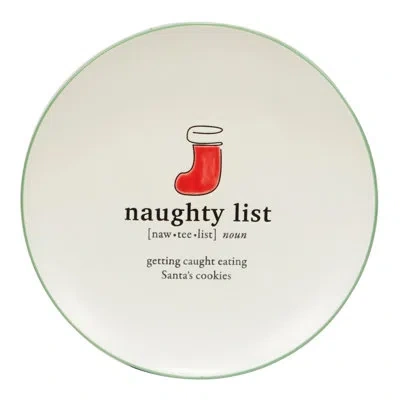 Certified International Christmas Fun Green Sayings Set Of 6  Dessert Plate 8.5" Asst. In Black;green;red;black;green;red;black;gr
