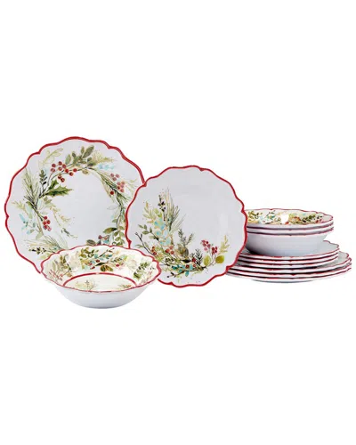 Certified International Christmas Gatherings 12pc Melamine Dinnerware Set
