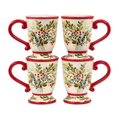 Certified International Christmas Gatherings 4-pc. Coffee Mug In Multi