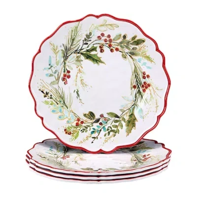 Certified International Christmas Gatherings 4-pc. Earthenware Dinner Plate In Multi