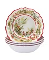 Certified International Christmas Gatherings All Purpose Bowls, Set Of 4 In Micscellaneous