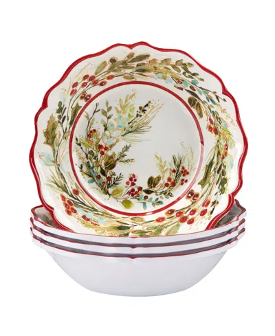 Certified International Christmas Gatherings All Purpose Bowls, Set Of 4 In Micscellaneous
