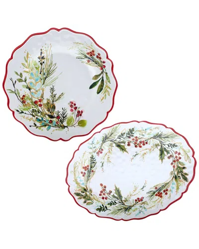 CERTIFIED INTERNATIONAL CERTIFIED INTERNATIONAL CHRISTMAS GATHERINGS MELAMINE 2PC PLATTER SET