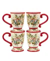 Certified International Christmas Gatherings Set Of 4 Mugs In Multi