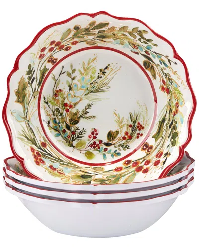 Certified International Christmas Gatherings Set Of 4 All Purpose Bowls In Multi