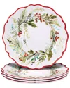 Certified International Christmas Gatherings Set Of 4 Dinner Plates