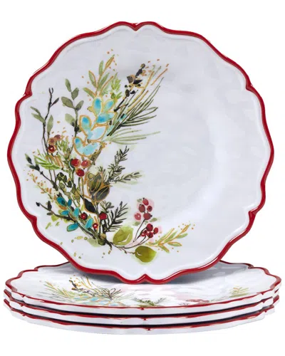 Certified International Christmas Gatherings Set Of 4 Salad Plates In Micscellaneous