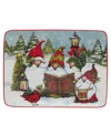 Certified International Christmas Gnomes Large Rectangular Platter In Red