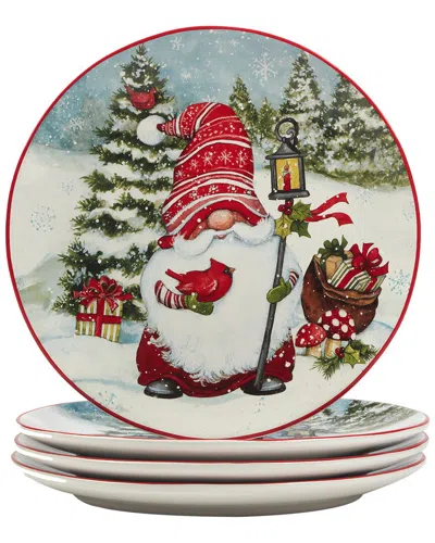 Certified International Christmas Gnomes Dinner Plates (set Of 4)