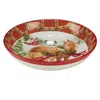 Certified International Christmas On The Farm Serving/pasta Bowl In White,red