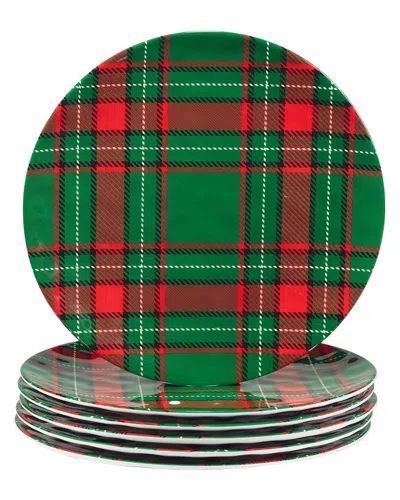 Certified International Christmas Plaid Dinner Plates (set Of 6)