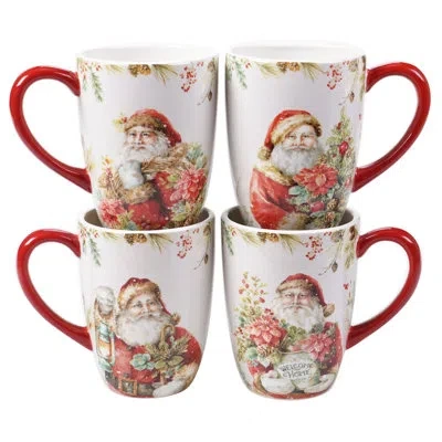 Certified International Christmas Story Set Of 4 Mug In Multicolored