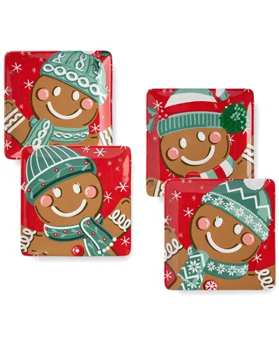 CERTIFIED INTERNATIONAL CERTIFIED INTERNATIONAL CHRISTMAS WHIMSY GINGERBREAD SET OF 4 DESSERT PLATES