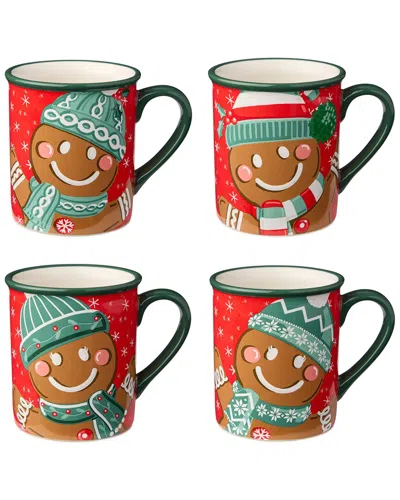 CERTIFIED INTERNATIONAL CERTIFIED INTERNATIONAL CHRISTMAS WHIMSY GINGERBREAD SET OF 4 MUGS