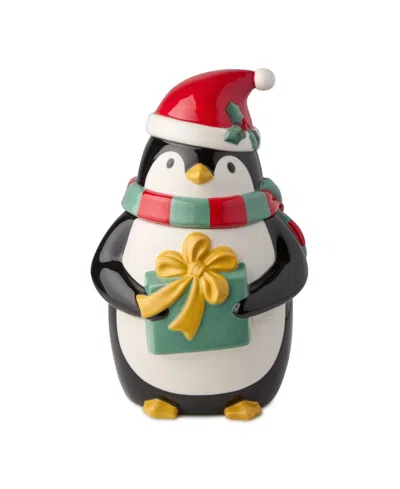 Certified International Christmas Whimsy Penguin 3-d Cookie Jar In Multi