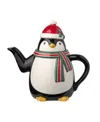 Certified International Christmas Whimsy Penguin 3-d Teapot In Multi