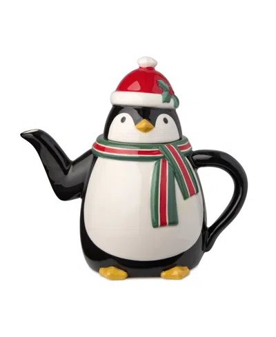 Certified International Christmas Whimsy Penguin 3-d Teapot In Multi