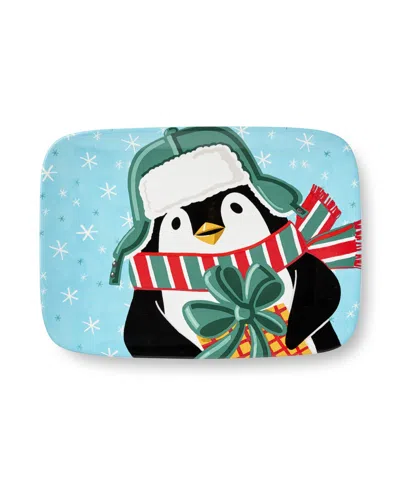 Certified International Christmas Whimsy Penguin Rectangular Platter In Multi