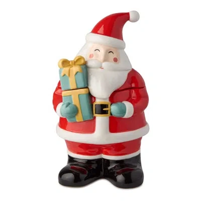 Certified International Christmas Whimsy Santa 3d Cookie Jar In Red