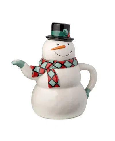 Certified International Christmas Whimsy Snowman 3-d Teapot In Multi