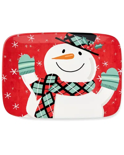 CERTIFIED INTERNATIONAL CERTIFIED INTERNATIONAL CHRISTMAS WHIMSY SNOWMAN RECTANGULAR PLATTER