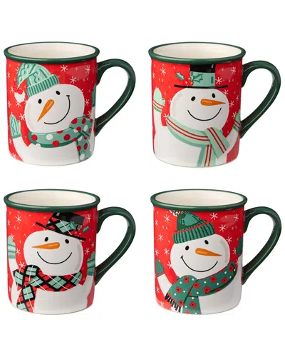 CERTIFIED INTERNATIONAL CERTIFIED INTERNATIONAL CHRISTMAS WHIMSY SNOWMAN SET OF 4 MUGS