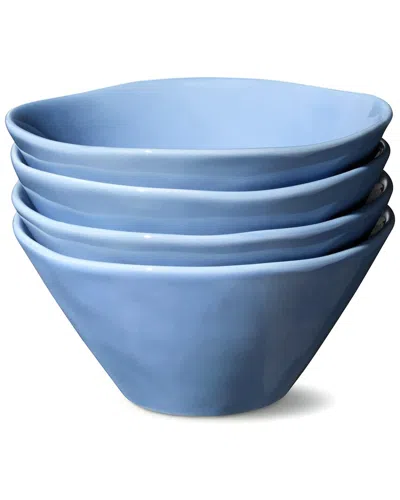 Certified International Cloudy Sky Set Of 4 Ice Cream Bowls In Blue