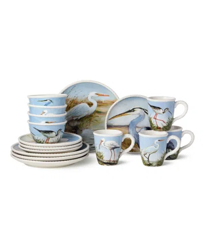 Certified International Coastal Birds 16-pc. Dinnerware Set, Service For 4 In Blue